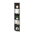 Pemberly Row 5-Tier Zigzag Corner Shelf Bookcase in Bookshelf in Espresso/Black