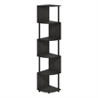 Pemberly Row 5-Tier Zigzag Corner Shelf Bookcase in Bookshelf in Espresso/Black