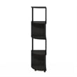 Pemberly Row 4-Tier Zigzag Corner Shelf Bookcase in Bookshelf in Espresso/Black