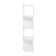 Pemberly Row 4-Tier Zigzag Corner Shelf Bookcase in Bookshelf in White