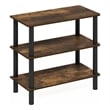 Pemberly Row Turn-N-Tube 26-Inch 3-Tier Freestanding Shoe Rack Amber Pine/Black