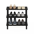 Pemberly Row Turn-N-Tube 3-Tier Freestanding Shoe Rack Storage Espresso/Black