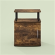 Pemberly Row Contemporary End Table in Amber Pine/Black Finish