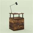 Pemberly Row Contemporary End Table in Amber Pine/Black Finish