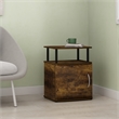 Pemberly Row Contemporary End Table in Amber Pine/Black Finish