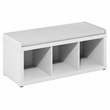Pemberly Row 3-Cube Storage Bench with Comfy Cushion in White