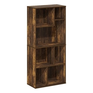 Pemberly Row 7-Cube Irregular Cubes Storage Bookcase/Bookshelf Amber Pine