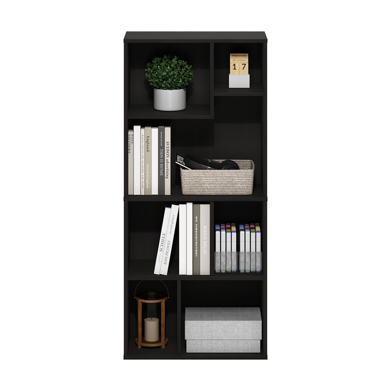 Pemberly Row 7-Cube Irregular Cubes Storage Bookcase/Bookshelf Espresso