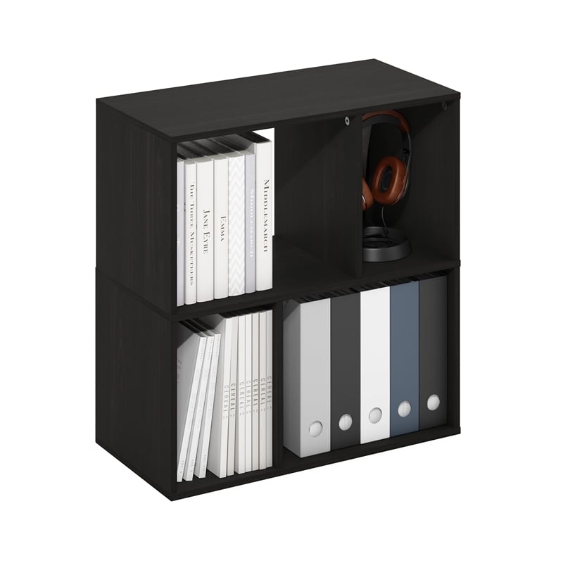 Pemberly Row 4-Cube Irregular Cubes Storage Bookcase/Bookshelf Espresso