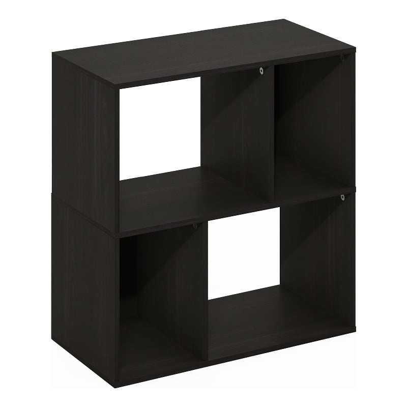 Pemberly Row 4-Cube Irregular Cubes Storage Bookcase/Bookshelf Espresso