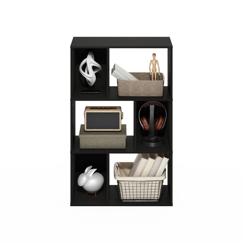 Pemberly Row 6-Cube Irregular Cubes Storage Bookcase/Bookshelf Espresso