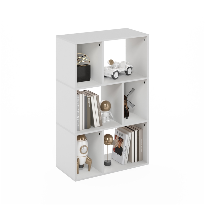 Pemberly Row 6-Cube Irregular Cubes Storage Bookcase/Bookshelf White