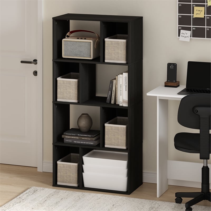 Pemberly Row 8-Cube Irregular Cubes Storage Bookcase/Bookshelf Espresso
