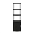 Pemberly Row Turn-N-Tube 3-Tier Tall TV Entertainment Side Table Blackwood/Black