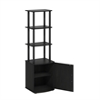 Pemberly Row Turn-N-Tube 3-Tier Tall TV Entertainment Side Table Blackwood/Black