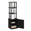 Pemberly Row Turn-N-Tube 3-Tier Tall TV Entertainment Side Table Blackwood/Black