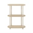 Pemberly Row Turn-N-Tube 3-Tier Modern Oval Side Display Bauhaus Oak/Beige