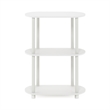 Pemberly Row Turn-N-Tube 3-Tier Modern Oval Side Display White/Virgin White