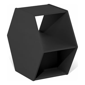 Pemberly Row Modern Hexagonal Coffee Table with Open Storage in Americano