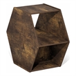 Pemberly Row Modern Hexagonal Coffee Table with Open Storage in Amber Pine