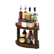 Pemberly Row 2-Tier Corner Countertop Organizer Shelf in Amber Pine/Black