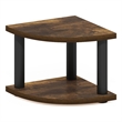 Pemberly Row 2-Tier Corner Countertop Organizer Shelf in Amber Pine/Black