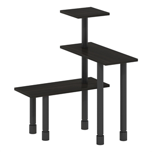 Pemberly Row Turn-N-Tube 3-Tier Multipurpose Corner Countertop Espresso/Black