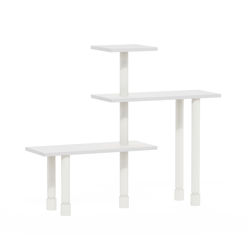 Pemberly Row Turn-N-Tube 3-Tier Multipurpose Corner Countertop Organizer - White