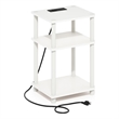 Pemberly Row 3-Tier Turn-N-Tube Open Storage Side/End Table White