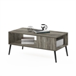 Pemberly Row Mid-Century Coffee Table with Wood Legs in French Oak Gray