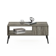Pemberly Row Mid-Century Coffee Table with Wood Legs in French Oak Gray