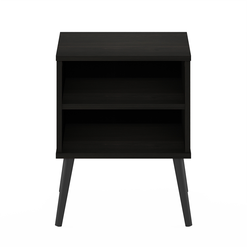 Pemberly Row Mid-Century End Table with Wood Legs in Espresso