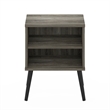 Pemberly Row Mid-Century End Table with Wood Legs in French Oak Gray