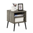 Pemberly Row Mid-Century End Table with Wood Legs in French Oak Gray