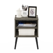 Pemberly Row Mid-Century End Table with Wood Legs in French Oak Gray