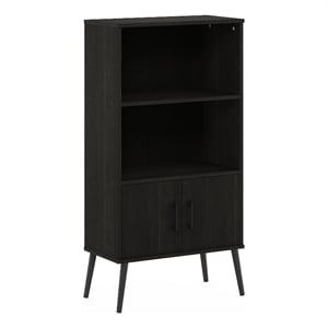 Pemberly Row Mid-Century Accent Cabinet with Wood Legs in Espresso