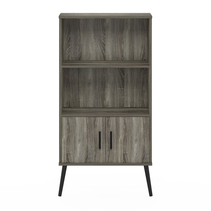 Pemberly Row Mid-Century Accent Cabinet with Wood Legs French Oak Gray