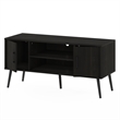 Pemberly Row Mid-Century TV Stand with Wood Legs infor TV Size Espresso