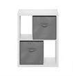 Pemberly Row Contemporary Standing Storage Shelf with Two Bins in White