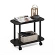 Pemberly Row Turn-N-Tube Oval End Table with Casters in Espresso