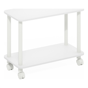 Pemberly Row Turn-N-Tube Rectangle End Table with Casters in White