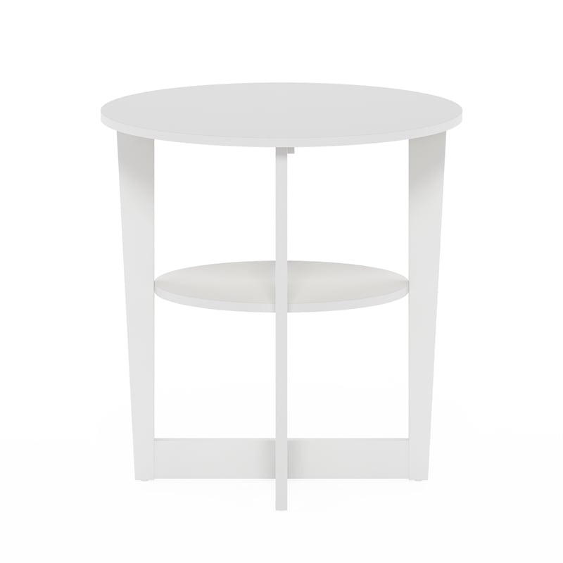 Pemberly Row Oval End Table in Side Table in Nightstand in White