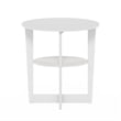 Pemberly Row Oval End Table in Side Table in Nightstand in White