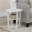 Pemberly Row Oval End Table in Side Table in Nightstand in White
