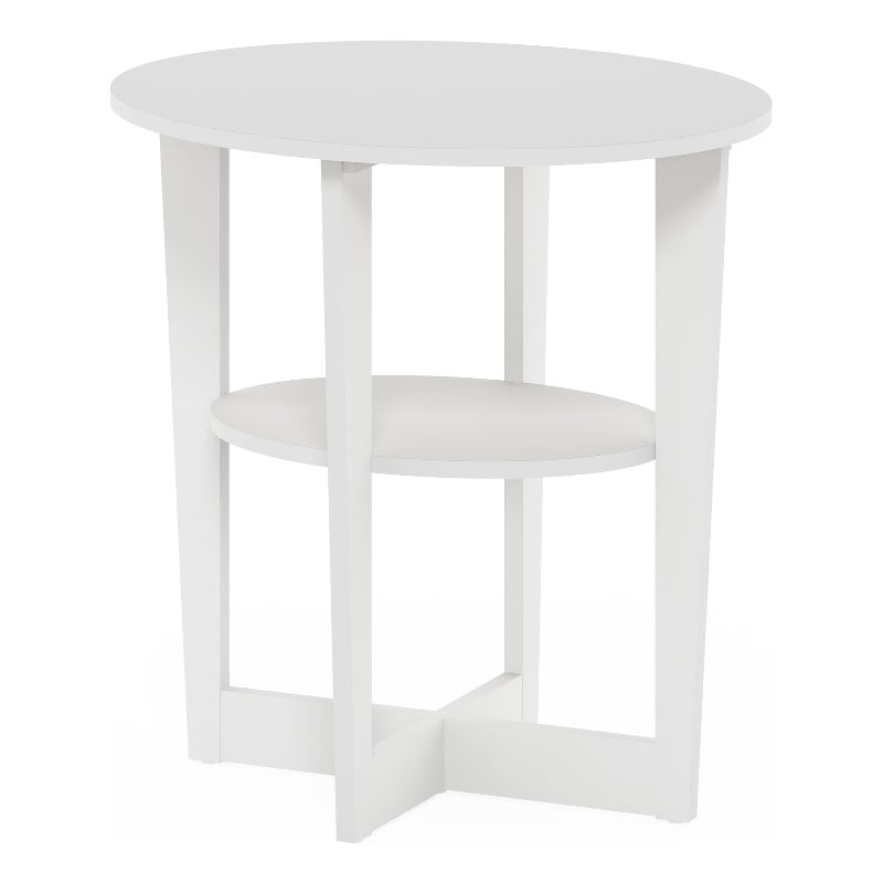 Pemberly Row Oval End Table in Side Table in Nightstand in White