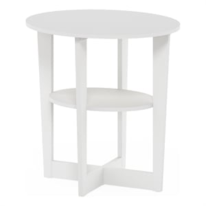 Pemberly Row Oval End Table in Side Table in Nightstand in White