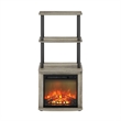 Pemberly Row Turn-N-Tube 2-Tier Tall TV Entertainment Side French Oak Gray/Black