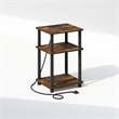 Pemberly Row 3-Tier Turn-N-Tube Open Storage Nighstand in Amber Pine/Black