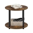Pemberly Row Turn-N-Tube 2-Tier Round Wood Coffee Table in Amber Pine