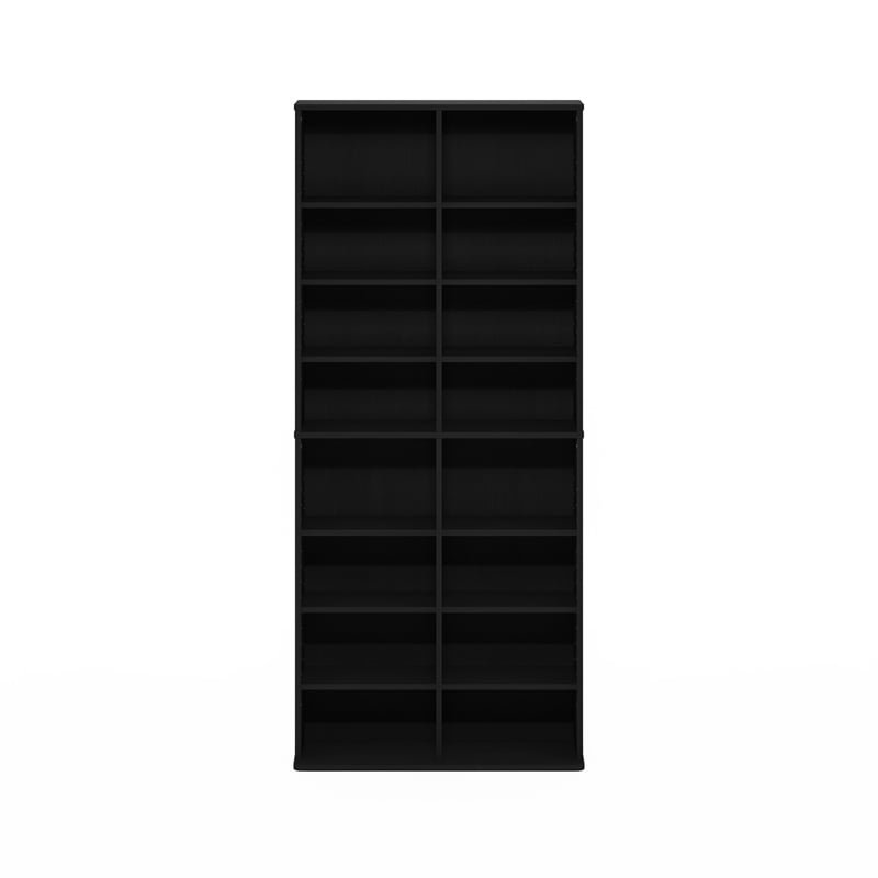 Pemberly Row 16-Shelf Multimedia Media Storage Tower Rack with Americano